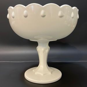 Large Pedestal Milkglass Compote